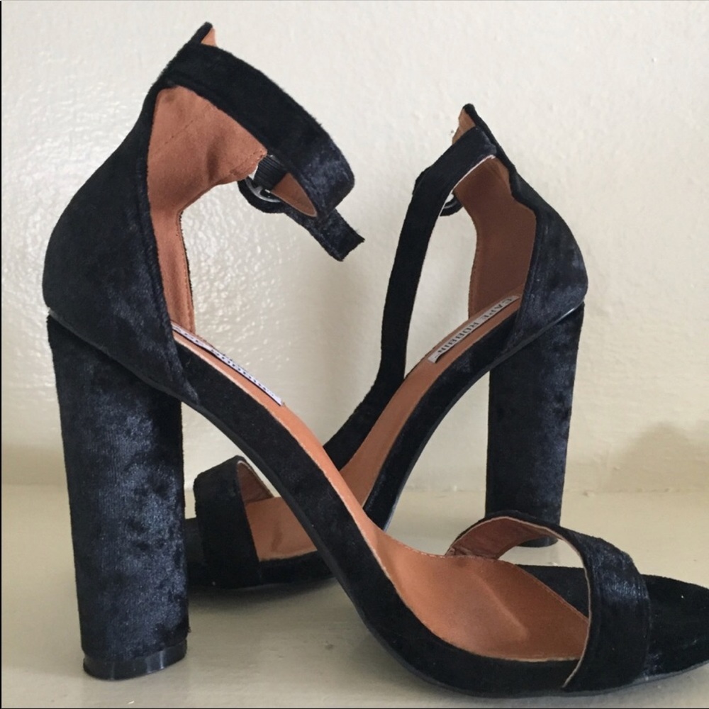 Black suede strap shoes